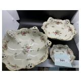 3 Pierced Porcelain Bowls