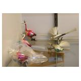 5 Vintage Bird ornaments