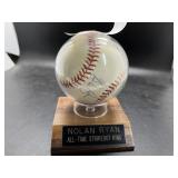 Nolan Ryan signed photo and sweet spot signed