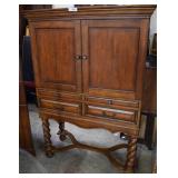 Upright Contemporary Media cabinet with pull out