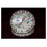 Two Majolica bird dessert plates