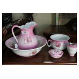 Five pc 19th Century wash set incl basin,