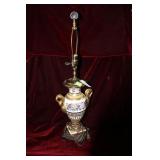 Swan gold & floral lamp