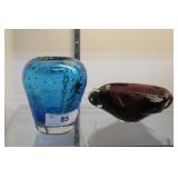 Two art glass pcs