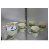 Victorian Johnson Bros creamer & 5 coffee cups