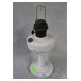 Pink Satin glass oil lamp with ribbon design