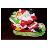 Blow mold Santa Clause on sleigh