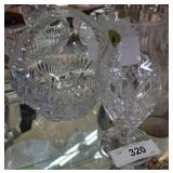 Cut crystal Basket and Waterford vase