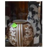 Satin glass bowl & Phoenix floral vase