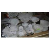 Eight pcs Fenton wave crest - candlesticks,