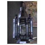 Flicker light black metal lantern