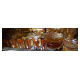 Fifteen pcs merigold depression glass - water