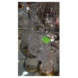 Waterford decanter, covered candy dish &