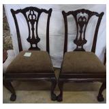Pair very ornate dining chairs