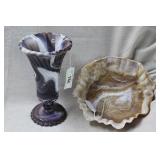 Marbled custard glass