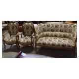 19th Century Contemporary 3 pc. Set, 1 settee w/