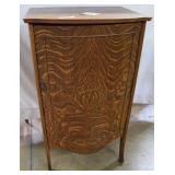 Vintage Oak record cab., Tiger Oak bow front