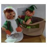 Annalee Elf in mail bag, Holiday Bear, 11"h.