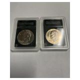 Two Kennedy bicentennial dollars