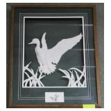 Framed Duck in flight shadowbox 29" x 33"