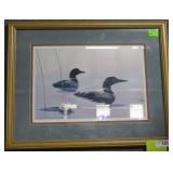 Artist signed framed duck print 19.25" x 24.5"