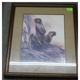 Framed Otter print by Kruirey