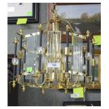 Brass & glass chandelier