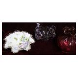 3 Ruffle top pieces: 2 bowls & vase