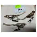 Vintage Mercury glass bird ornaments
