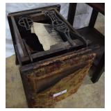 Antique shoe shine stand, cast iron shoe step
