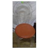 Mod Lucite dining chair w/ vinyl seat