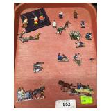 Ice skating metal figures (19) and 3 gnomes