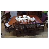 Nice Mahogany dining table w/ 6 chairs, 2