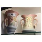 Two Hull wildflower vases - pink & blue