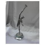 Nice cast Mercury fig., dark patina, marble base,