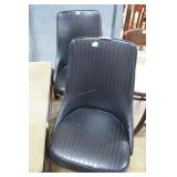 Dining chairs, black vinyl call back with ribbed