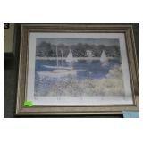 Monet print  framed and glazed. Lake Argenteuil