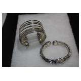 Two sterling cuffs