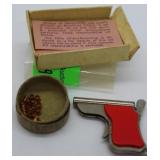 Tiny German pocket cap gun with pellets, original