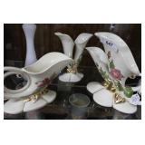 3 pcs Hull pottery Woodland cornucopia pattern