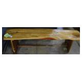 Cedar slab bench52 in lg,wood worm