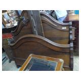 Early Full size mahogany bed with carved