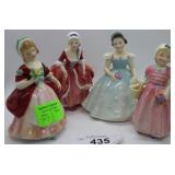 Four Royal Doulton ladies: Tinkle bell, Valerie,