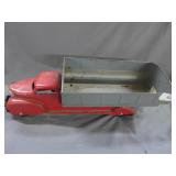 Vintage Tin Toy Dump Truck, cab repainted, bed