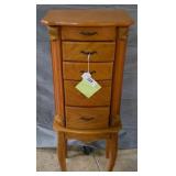 Jewelry box w/ Oak legs, 4 drawers, flip top