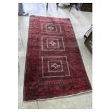 Hand knotted area throw rug