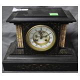 Table top mantle clock with alabaster accents &