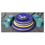 16pcs Fiestware - dinner plates, saucers & four