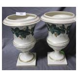 Porcelain vases with ivy paint