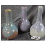 Three Royal Haegar drip glaze vases